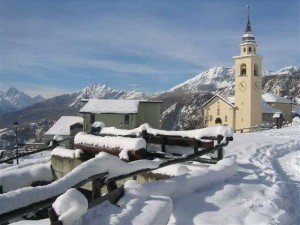 panorama invernale di Chamois