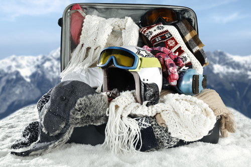 valigia per vacanze sulla neve